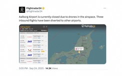 Thêm sân bay tại Đan Mạch tạm đóng cửa vì UAV "lạ"