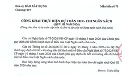 Báo Xây Dựng công khai dự toán thu, chi ngân sách nhà nước quý III/2026