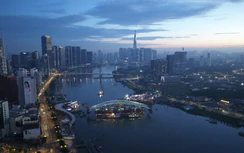 Bắt đầu hợp long cầu đi bộ qua sông Sài Gòn
