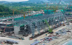Cận cảnh mái vòm thép chữ U tại Trung tâm Hội nghị APEC Phú Quốc