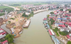 Bờ kè trăm tỷ đồng chống sạt lở đê hữu Cầu chạy đua trước mùa lũ