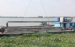 Đồng Tháp: Gấp rút thi công, gia cố bờ kè sông Tiền trước mùa mưa lũ