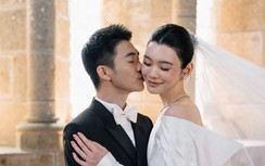 Siêu mẫu nội y Hề Mộng Dao khóa môi con trai "vua sòng bài" trong hôn lễ ở Pháp