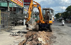 Đồng Nai: Đang sửa chữa đường Đồng Khởi, bổ sung hạ tầng thoát nước tạm