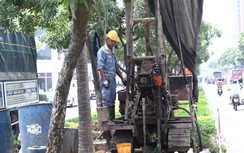Những mũi khoan đầu tiên cho cầu vượt 4 làn, dài gần 1.000m cửa ngõ Tây Nam Hà Nội