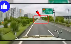 Tài xế xe tải lạng lách trên cao tốc Hà Nội - Bắc Giang có thể bị phạt 50 triệu đồng