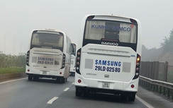 Xe chở công nhân Samsung hoạt động trái luật tại Hà Nội