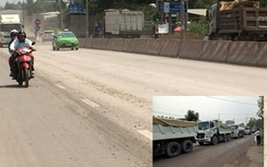 Xe ben “cày nát” đường kiểu mẫu tại Đồng Nai