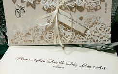 Hé lộ thiệp cưới của Diệp Lâm Anh và bạn trai đại gia