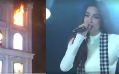 Hồ Ngọc Hà bất ngờ dừng hát vì nhìn thấy Diamond Plaza bốc cháy