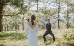 Hậu đám cưới bí mật, Tiến Đạt tung ảnh cưới hài hước