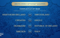 Italia tranh vé play-off World Cup 2018 với Thụy Điển, Croatia gặp Hy Lạp