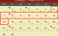 Lịch nghỉ Tết Nguyên đán Bính Thân 2016 gồm 9 ngày