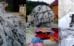 Hình ảnh vật thể lạ có chữ Trung Quốc rơi xuống Quảng Nam