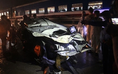 Hưng Yên: Tàu hỏa tông đầu xe tải 7 tấn văng 40m