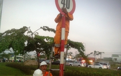 Tháo biển báo 40km/h đầu cao tốc TP.HCM – Long Thành