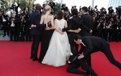 Phóng viên chui vào váy minh tinh trên thảm đỏ Canes