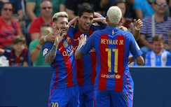 MSN đồng loạt khai hỏa, Barca vùi dập tân binh La Liga