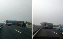 Xe khách Việt Thanh chạy ngược chiều trên cao tốc bị phạt 7,5 triệu