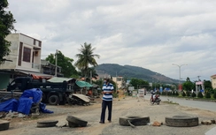 Ì ạch xử lý mặt bằng, nút giao Túy Loan “tê liệt thi công”