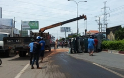 “Xe điên” húc nhiều phương tiện lật nhào trên đại lộ Bình Dương