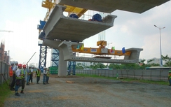 Tuyến metro số 1 đã lắp đặt hơn 70 nhịp dầm cầu đầu tiên