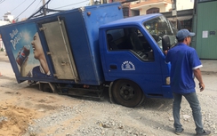 Công trình thi công san lấp sơ sài bẫy xe tải sụt hố