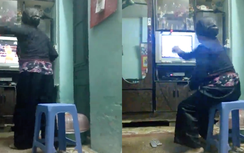 Cụ bà phấn khích đấm đá loạn xạ khi xem đấm bốc