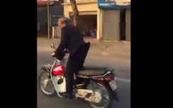 Cụ ông "làm xiếc" trên xe Dream náo loạn Đồ Sơn