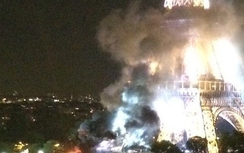 Video:Tháp Eiffel bốc khói mù mịt sau vụ khủng bố ở Nice