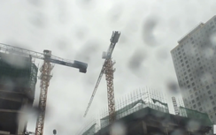 Cần cẩu hàng chục tấn xoay như chong chóng giữa bão số 1