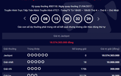 Kết quả xổ số Vietlott ngày 21/4/2017: Gần 19 tỷ chưa có chủ nhân