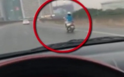 Video: Nữ "Ninja" phóng xe máy 80km/h ở đường vành đai 3 trên cao