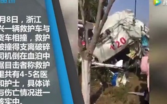 Xe bán tải và xe cứu thương đâm nhau nát vụn, 7 người chết