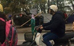 Xe "điên" lật nhào vì lao vỉa hè, đâm người đi bộ