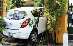 Nữ tài xế húc đổ hàng rào Chi cục Hải quan TP HCM