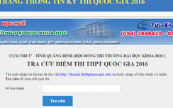 Điểm thi THPT 2016 cụm thi Đại học Khoa học (ĐH Huế)
