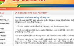 Bộ Công an thông báo về tổ chức khủng bố Việt tân