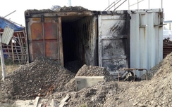 Container bốc cháy, hai người bị thương nặng