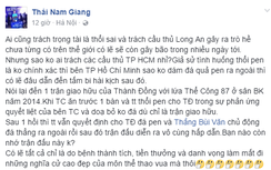 Vụ bế bối của cầu thủ Long An trong mắt ngôi sao sân phủi