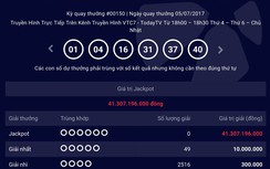 Kết quả xổ số Vietlott 5/7/2017: Hơn 41 tỷ đồng chưa có chủ