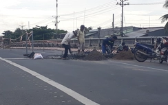 Thi công sửa chữa khe giãn nở cầu Bình Phú không đảm bảo ATGT