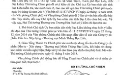Chủ tịch UBND tỉnh Bạc Liêu bị Phó Thủ tướng phê bình