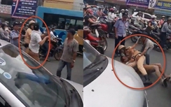 Thượng sĩ CSGT quật ngã tài xế taxi ngay giữa phố Hà Nội