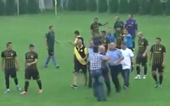 HLV thẳng tay đấm vào mặt trọng tài