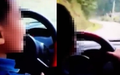 Phẫn nộ người mẹ cho con trai cầm lái ô tô trên đường đèo