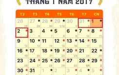 Lịch nghỉ Tết Dương lịch 2017 chính thức