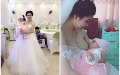 Cô dâu cho con bú trong ngày cưới khiến dân mạng xôn xao
