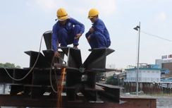 Cận cảnh 2 nhịp dầm cầu Ghềnh mới đang lắp ráp