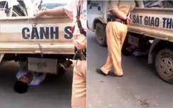 Bị giữ xe, 9X Phú Thọ chui gầm xe CSGT ăn vạ